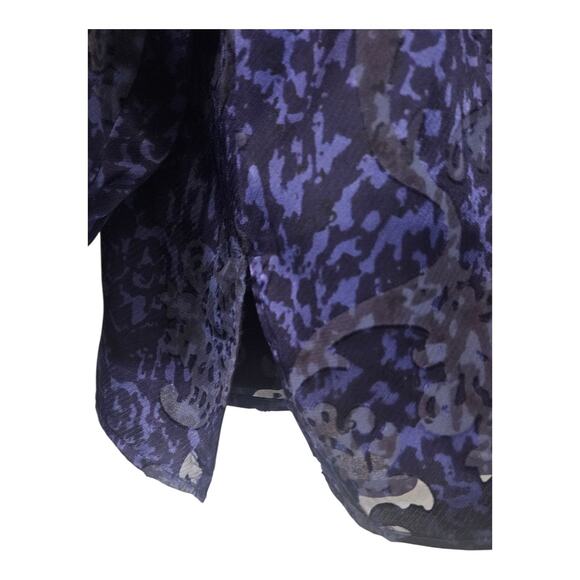 JM Colection Woman Size 24W Blouse Button-Up Long Sleeve Purple Collared - Picture 5 of 9